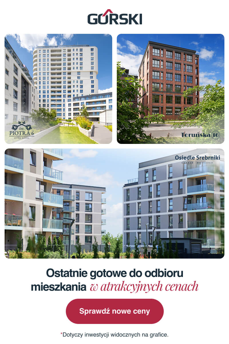 Ostatnie gotowe do odbioru mieszkania w atrakcyjnych cenach – Św. Piotra 6, Toruńska 16 i Osiedle Srebrniki